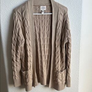 St. John's Bay Tan Cable Knit Cardigan